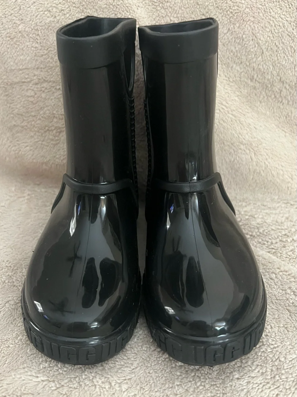 NWB UGG Drizlita Toddler Black Glossy Pull-On Rain Boots